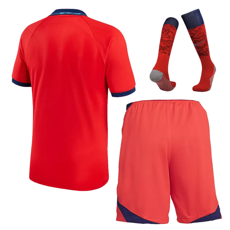 Conjunto Completo Inglaterra 2022 Segunda Equipación Visitante Copa del Mundo Hombre (Camiseta + Pantalón Corto + Calcetines) - camisetasfutbol
