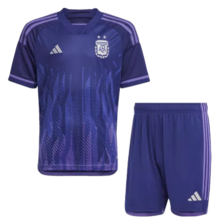 Equipaciones de fútbol para Niño Argentina 2022 Copa del Mundo - de Visitante Futbol Kit Personalizados - camisetasfutbol