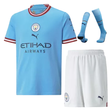 Miniconjunto de Fútbol Personalizada 1ª Manchester City 2022/23 - camisetasfutbol