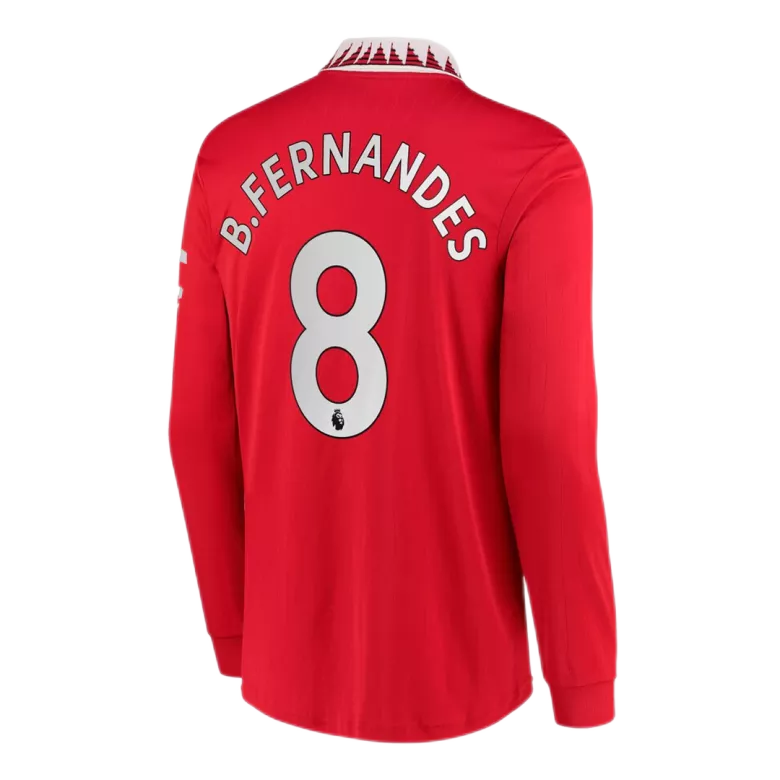 Camiseta de Futbol Manga Larga B.FERNANDES #8 Local Manchester United 2022/23 para Hombre - Versión Hincha Personalizada - camisetasfutbol