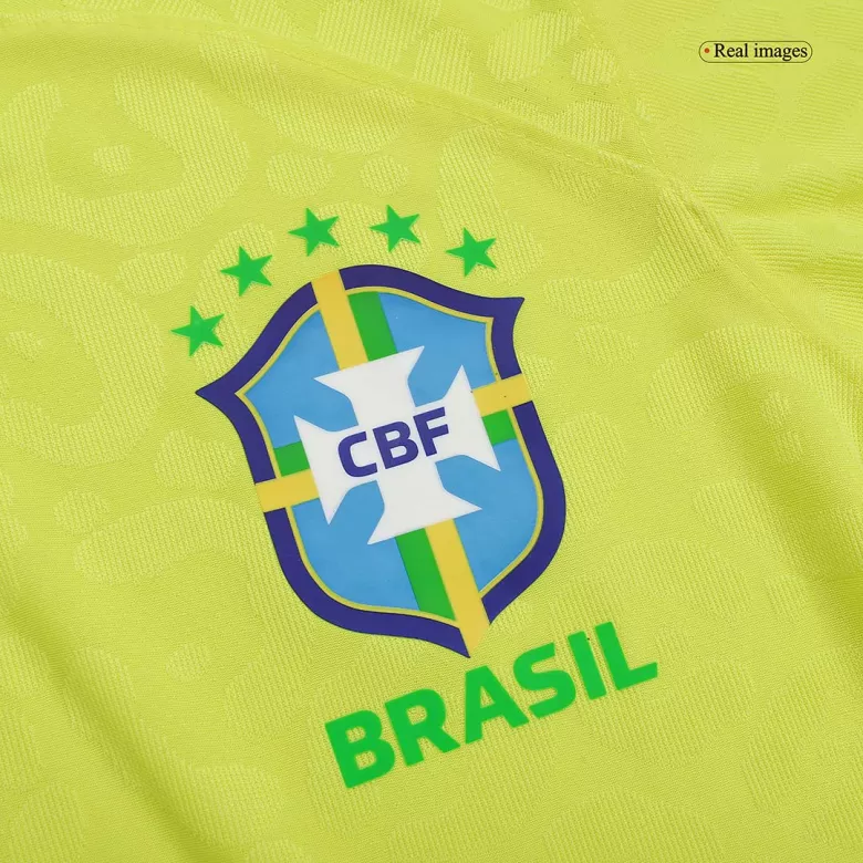Camiseta Auténtica VINI JR #20 Brazil 2022 Primera Equipación Local Hombre - Versión Jugador - camisetasfutbol