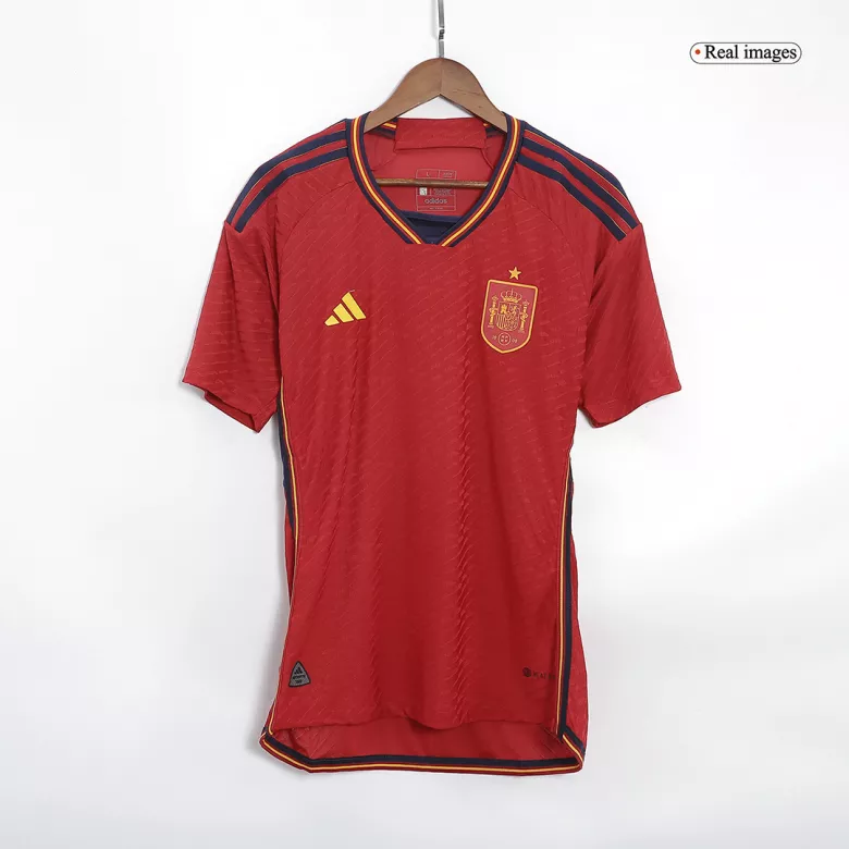 Camiseta Auténtica MORATA #7 España 2022 Primera Equipación Copa del Mundo Local Hombre - Versión Jugador - camisetasfutbol