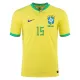 Camiseta Auténtica FABINHO #15 Brazil 2022 Primera Equipación Local Hombre - Versión Jugador - camisetasfutbol