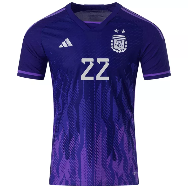 Camiseta Auténtica L. MARTINEZ #22 Argentina 2022 Segunda Equipación Visitante Copa del Mundo Hombre - Versión Jugador - camisetasfutbol