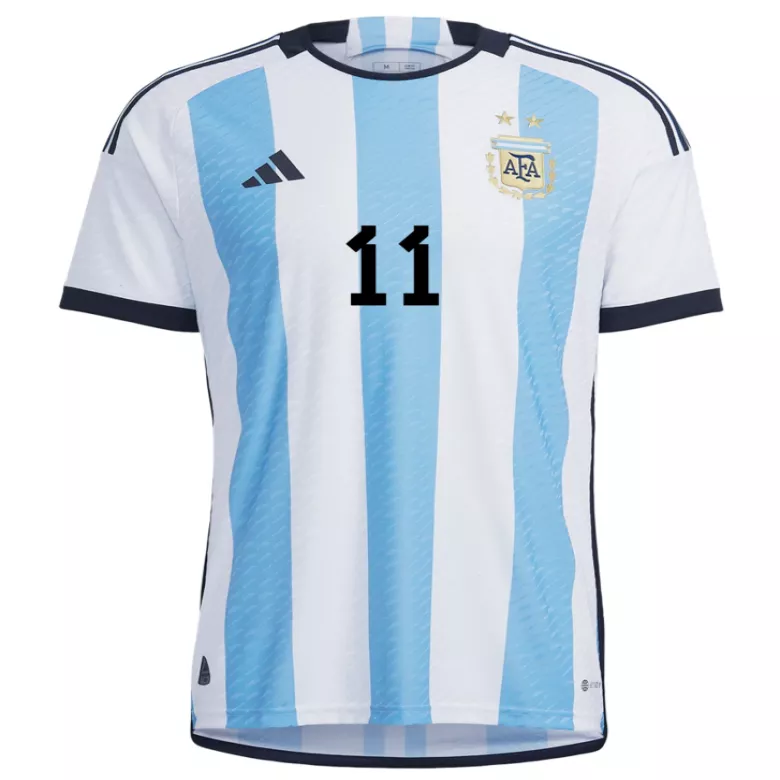 Camiseta Auténtica DI MARIA #11 Argentina 2022 Primera Equipación Copa del Mundo Local Hombre - Versión Jugador - camisetasfutbol