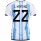 Camiseta de Fútbol L.MARTINEZ #22 Personalizada 1ª Argentina 2022 Copa Mundial - camisetasfutbol