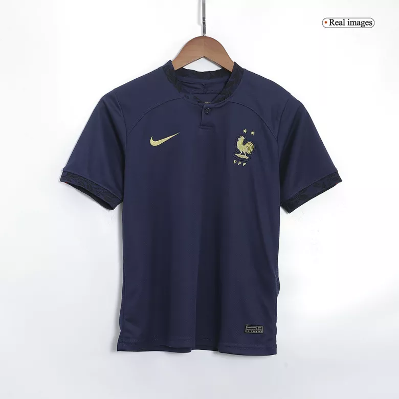 Miniconjunto Francia 2022 Primera Equipación Copa del Mundo Local Niño (Camiseta + Pantalón Corto) - camisetasfutbol