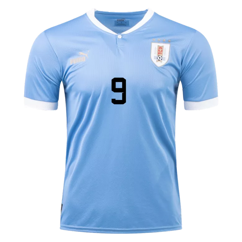 Camiseta Futbol Local Copa del Mundo de Hombre Uruguay 2022 con Número de L. SUAREZ #9 - camisetasfutbol