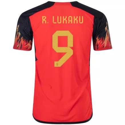 Camiseta Auténtica R.LUKAKU #9 Bélgica 2022 Primera Equipación Copa del Mundo Local Hombre - Versión Jugador - camisetasfutbol