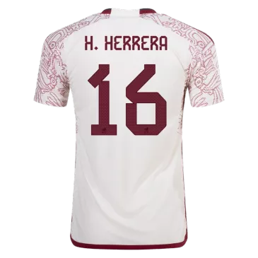 Camiseta Futbol Visitante Copa del Mundo de Hombre Mexico 2022 con Número de H.HERRERA #16 -Version Jugador - camisetasfutbol