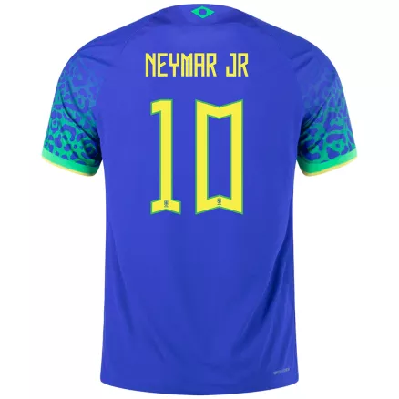Camiseta Auténtica NEYMAR JR #10 Brazil 2022 Segunda Equipación Visitante Hombre - Versión Jugador - camisetasfutbol