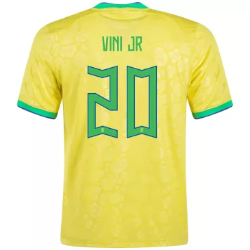Camiseta de Fútbol VINICIUS JR #20 Personalizada 1ª Brazil 2022 Copa Mundial - camisetasfutbol