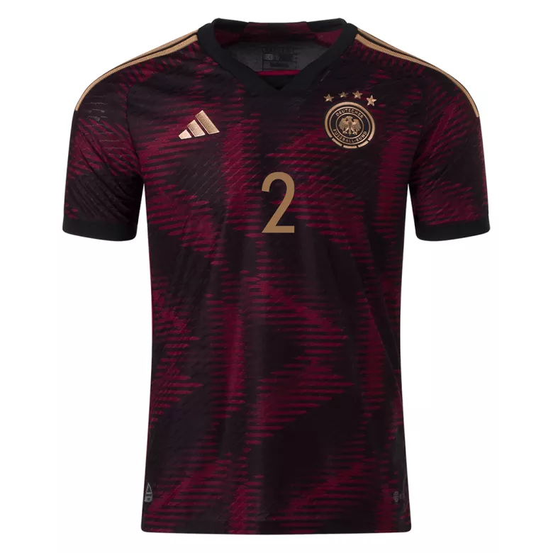 Camiseta Auténtica RÜDIGER #2 Alemania 2022 Segunda Equipación Visitante Copa del Mundo Hombre - Versión Jugador - camisetasfutbol