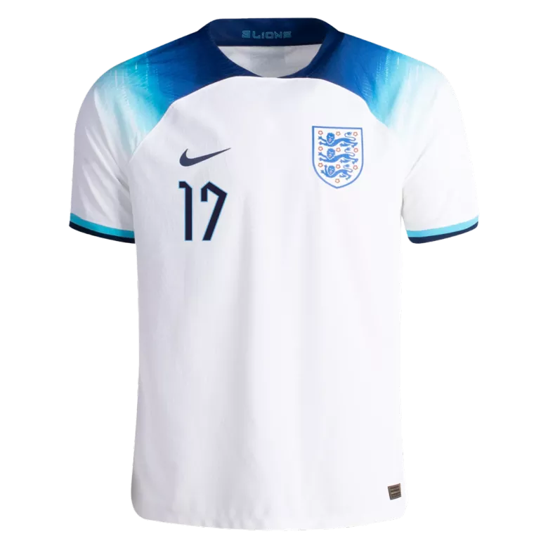 Camiseta Auténtica SAKA #17 Inglaterra 2022 Primera Equipación Copa del Mundo Local Hombre - Versión Jugador - camisetasfutbol