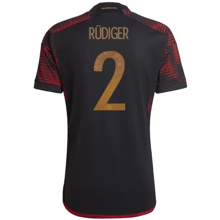 Camiseta Futbol Visitante Copa del Mundo de Hombre Alemania 2022 con Número de RÜDIGER #2 - camisetasfutbol