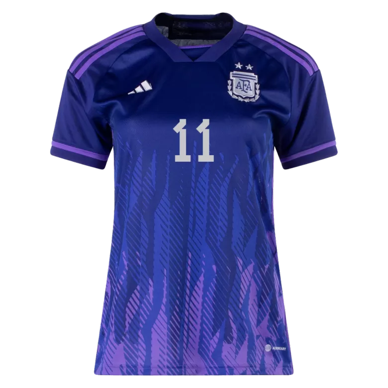 Camiseta DI MARIA #11 Argentina 2022 Segunda Equipación Visitante Copa del Mundo Mujer - Versión Hincha - camisetasfutbol