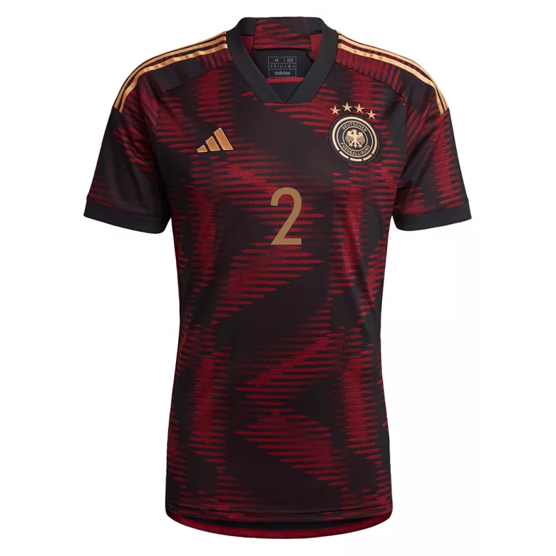 Camiseta Futbol Visitante Copa del Mundo de Hombre Alemania 2022 con Número de RÜDIGER #2 - camisetasfutbol