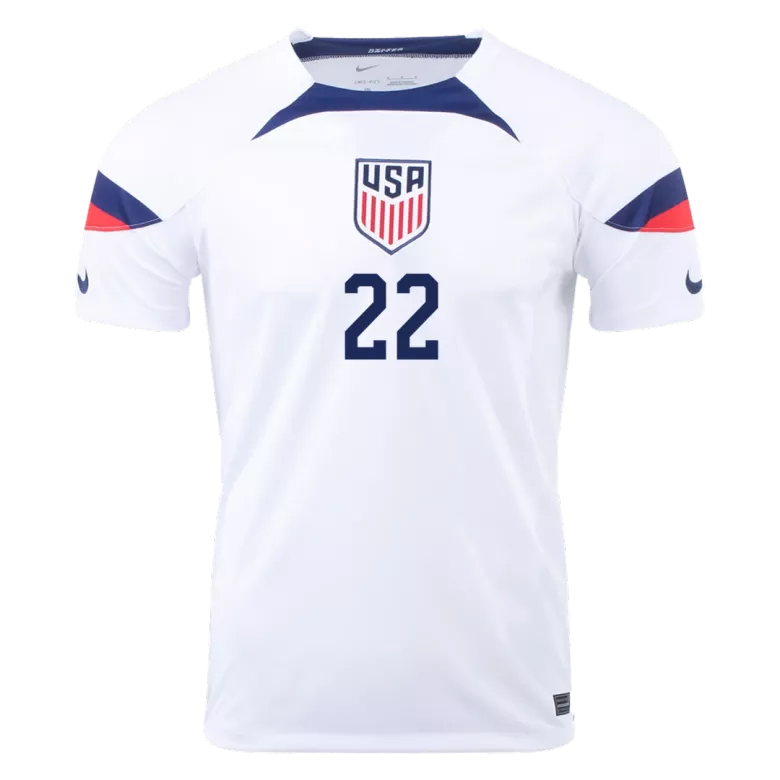 Camiseta Futbol Local Copa del Mundo de Hombre USA 2022 con Número de YEDLIN #22 - camisetasfutbol