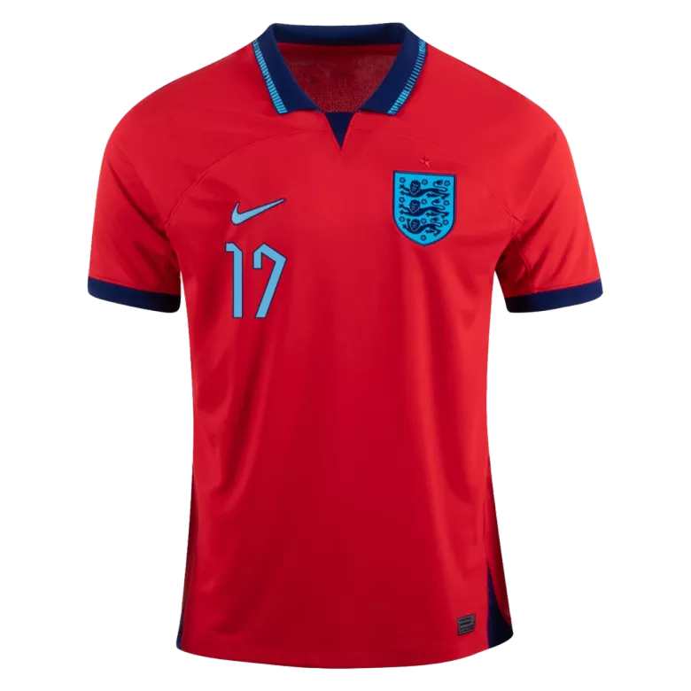 Camiseta Futbol Visitante Copa del Mundo de Hombre Inglaterra 2022 con Número de SAKA #17 - camisetasfutbol