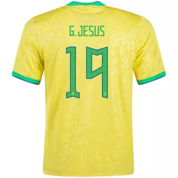 Camiseta de Fútbol G.JESUS #19 Personalizada 1ª Brazil 2022 Copa Mundial - camisetasfutbol