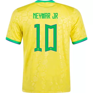 Camiseta de Fútbol NEYMAR JR #10 Personalizada 1ª Brazil 2022 Copa Mundial - camisetasfutbol