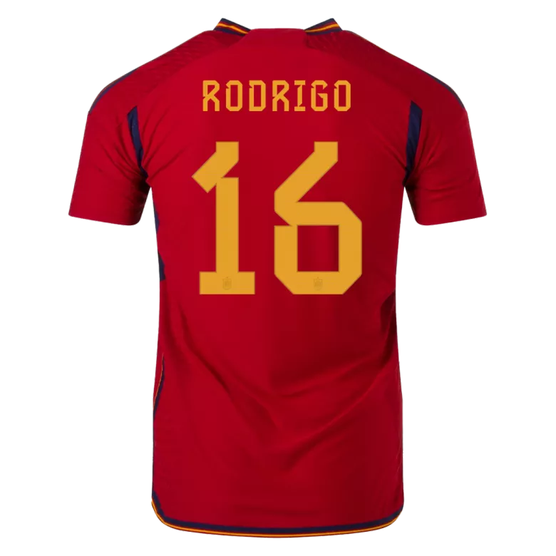 Camiseta Auténtica RODRI #16 España 2022 Primera Equipación Copa del Mundo Local Hombre - Versión Jugador - camisetasfutbol