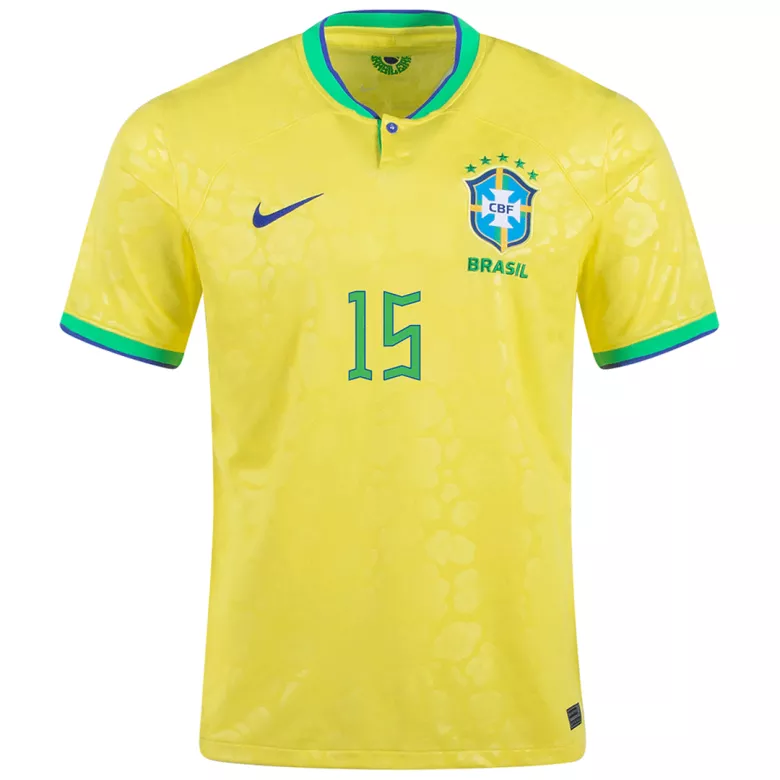 Camiseta Futbol Local Copa del Mundo de Hombre Brazil 2022 con Número de FABINHO #15 - camisetasfutbol