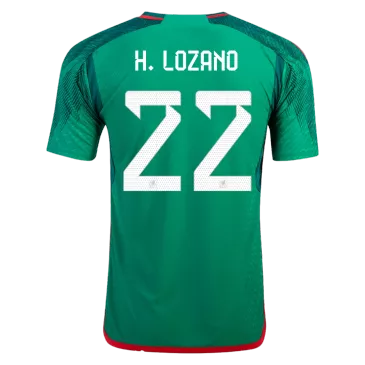 Camiseta Futbol Local de Hombre Mexico 2022 con Número de H.LOZANO #22 -Version Jugador - camisetasfutbol