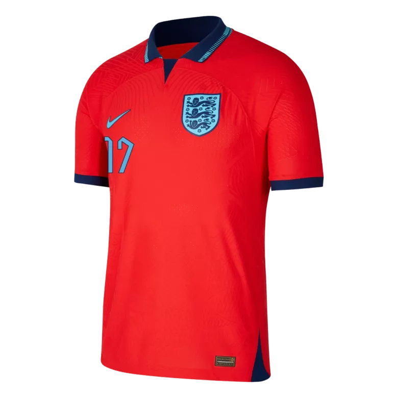Camiseta Auténtica SAKA #17 Inglaterra 2022 Segunda Equipación Visitante Copa del Mundo Hombre - Versión Jugador - camisetasfutbol