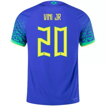 Camiseta Futbol Visitante de Hombre Brazil 2022 con Número de VINI JR #20 -Version Jugador - camisetasfutbol