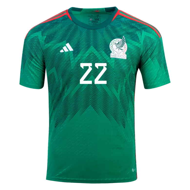 Camiseta Auténtica H.LOZANO #22 Mexico 2022 Primera Equipación Local Hombre - Versión Jugador - camisetasfutbol