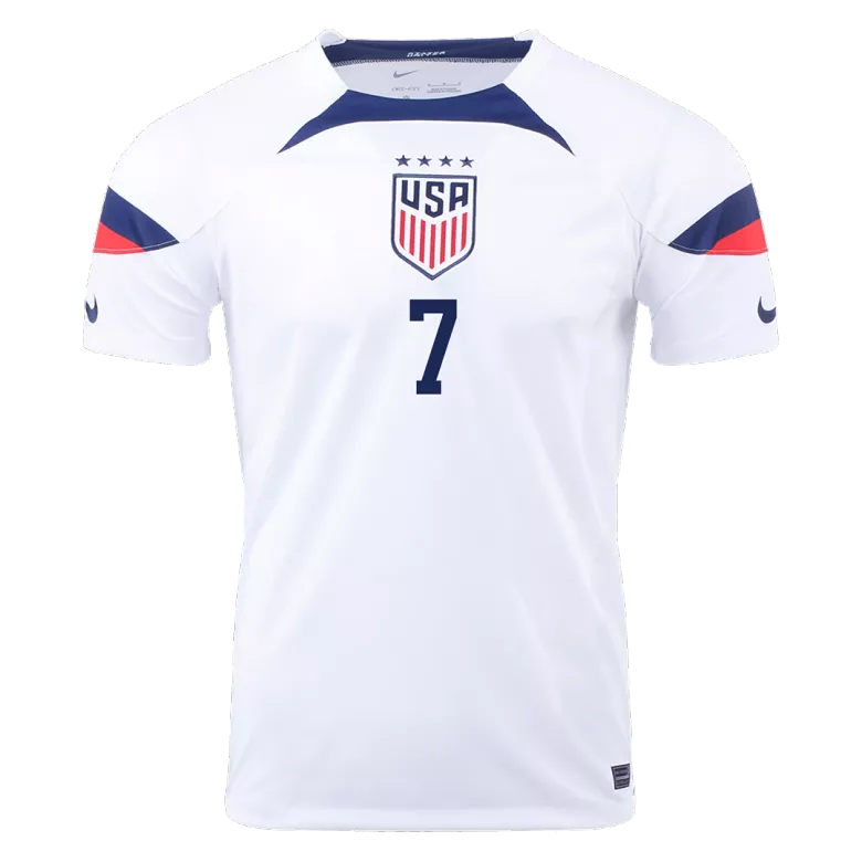 Camiseta Futbol Local Copa del Mundo de Hombre USA 2022 con Número de HEATH #7 - camisetasfutbol