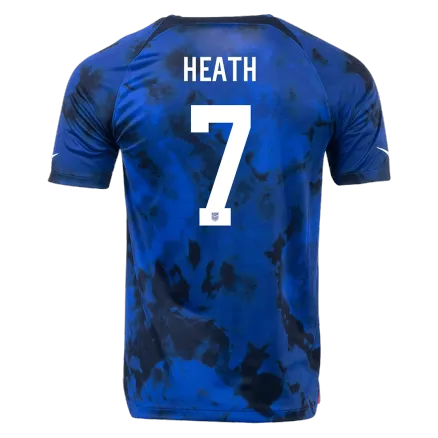 Camiseta Futbol Visitante Copa del Mundo de Hombre USA 2022 con Número de HEATH #7 - camisetasfutbol