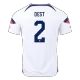 Camiseta Futbol Local Copa del Mundo de Hombre USA 2022 con Número de DEST #2 - camisetasfutbol
