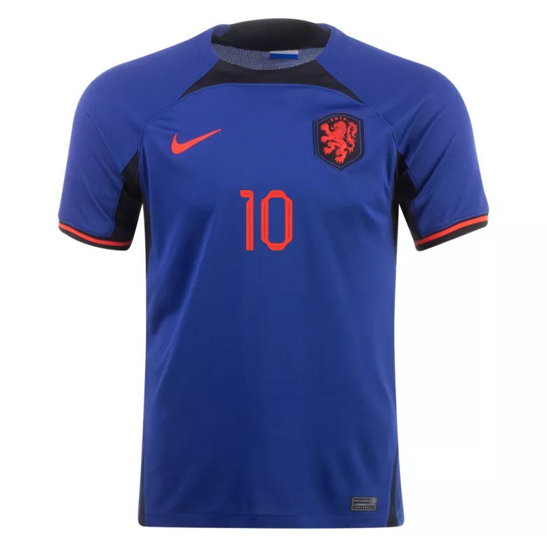 Camiseta Auténtica MEMPHIS #10 Holanda 2022 Segunda Equipación Visitante Copa del Mundo Hombre - Versión Jugador - camisetasfutbol