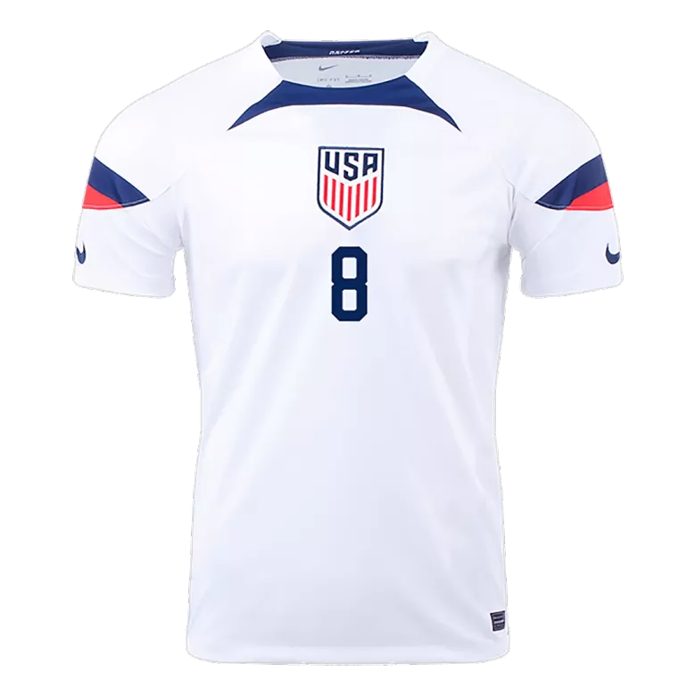 Camiseta Futbol Local Copa del Mundo de Hombre USA 2022 con Número de McKENNIE #8 - camisetasfutbol