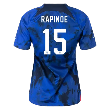 Camiseta Futbol Visitante Copa Mundial de Mujer USA 2022 RAPINOE #15 - camisetasfutbol
