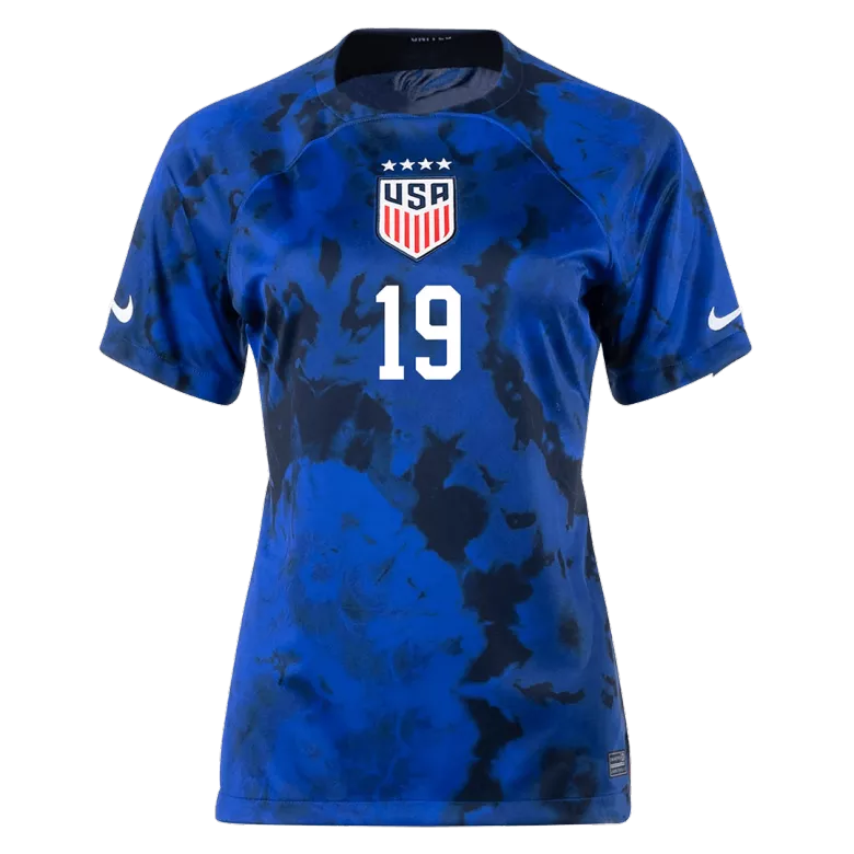 Camiseta Futbol Visitante Copa Mundial de Mujer USA 2022 DUNN #19 - camisetasfutbol