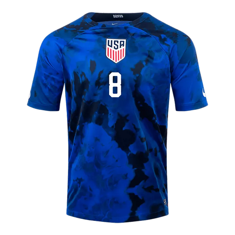 Camiseta Futbol Visitante Copa del Mundo de Hombre USA 2022 con Número de McKENNIE #8 - camisetasfutbol