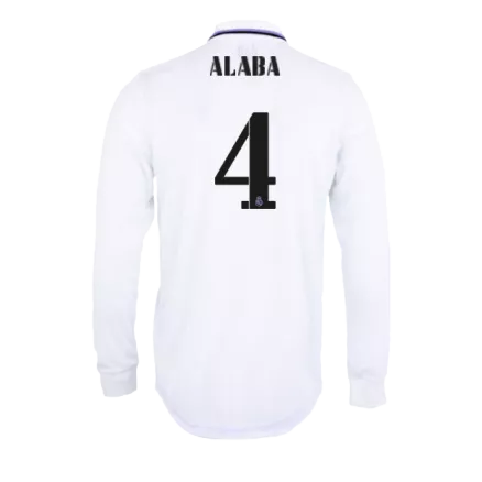 Camiseta Auténtica Manga Larga ALABA #4 Real Madrid 2022/23 Primera Equipación Local Hombre - Versión Jugador - camisetasfutbol