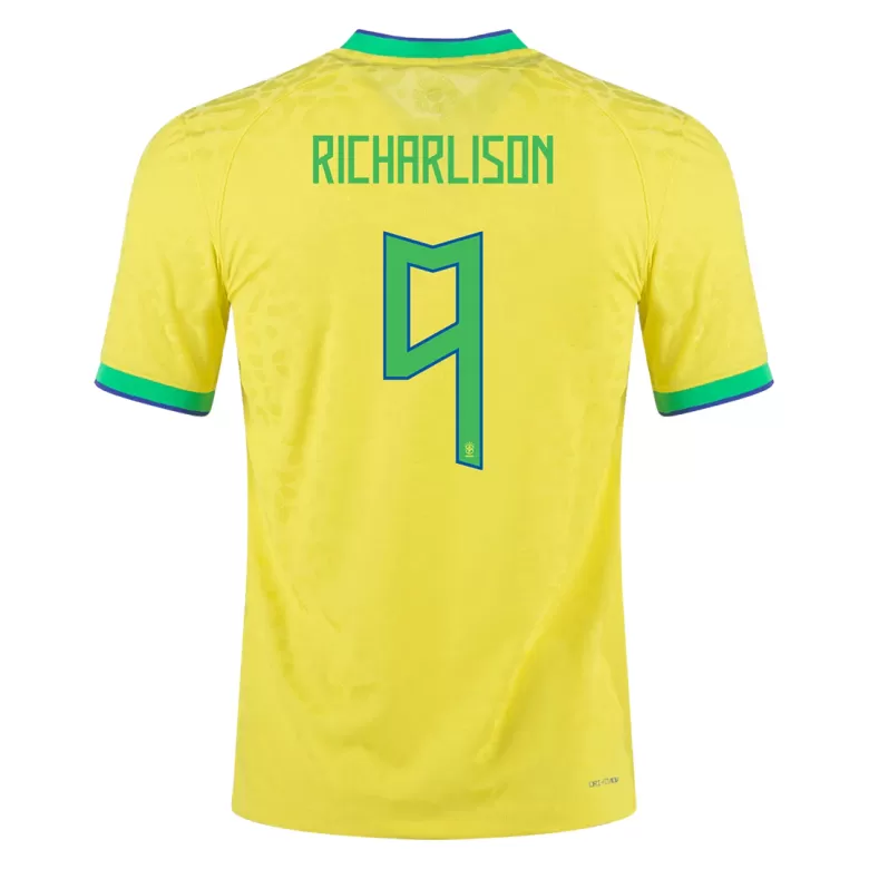 Camiseta Auténtica RICHARLISON #9 Brazil 2022 Primera Equipación Local Hombre - Versión Jugador - camisetasfutbol