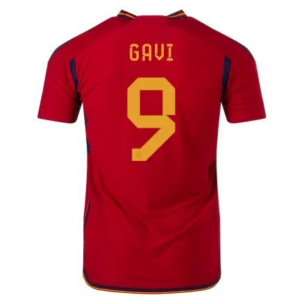 Camiseta Auténtica GAVI #9 España 2022 Primera Equipación Copa del Mundo Local Hombre - Versión Jugador - camisetasfutbol