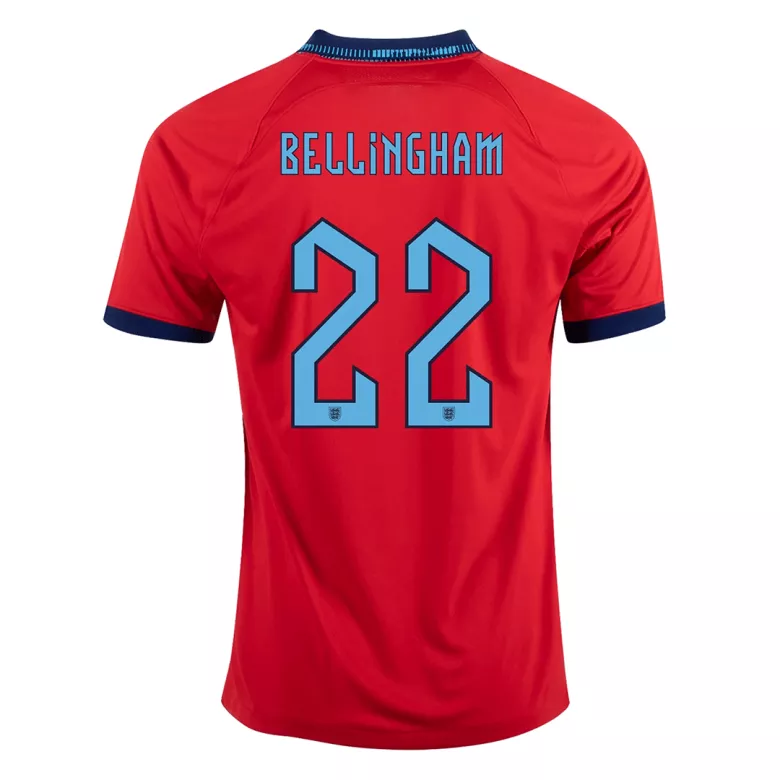 Camiseta Futbol Visitante Copa del Mundo de Hombre Inglaterra 2022 con Número de BELLINGHAM #22 - camisetasfutbol