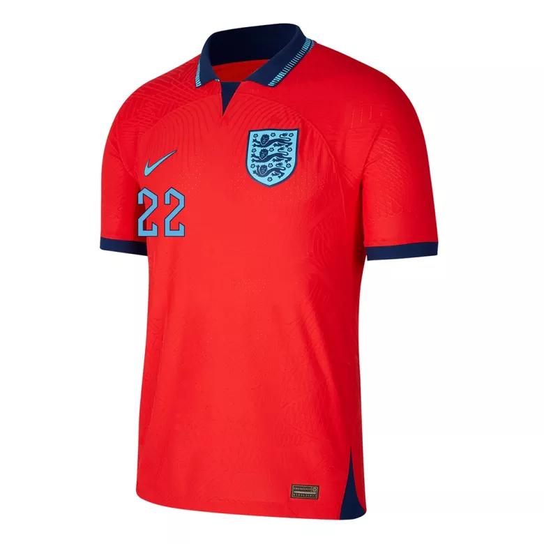 Camiseta Auténtica BELLINGHAM #22 Inglaterra 2022 Segunda Equipación Visitante Copa del Mundo Hombre - Versión Jugador - camisetasfutbol