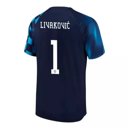 Camiseta Futbol Visitante Copa del Mundo de Hombre Croacia 2022 con Número de LIVAKOVIĆ #1 - camisetasfutbol