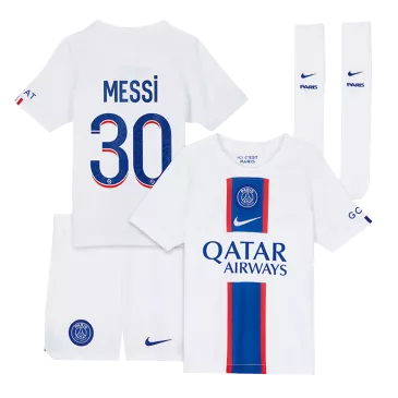Equipaciones de fútbol para Niño Con Calcetines 2022/23 PSG - #30 MESSI Tercera Equipación Futbol kit - camisetasfutbol