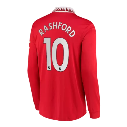 Camiseta de Futbol Manga Larga RASHFORD #10 Local Manchester United 2022/23 para Hombre - Versión Hincha Personalizada - camisetasfutbol