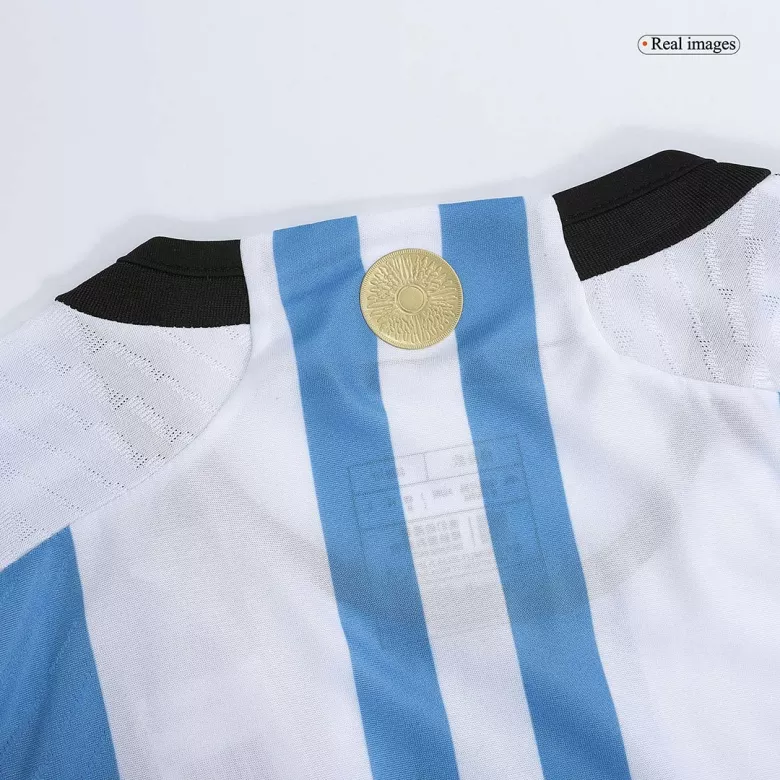 Tres Estrellas Camiseta Auténtica E. FERNANDEZ #24 Argentina 2022 Primera Equipación Copa del Mundo Local Hombre - Versión Jugador - camisetasfutbol