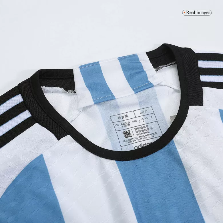 Tres Estrellas Camiseta Auténtica E. FERNANDEZ #24 Argentina 2022 Primera Equipación Copa del Mundo Local Hombre - Versión Jugador - camisetasfutbol