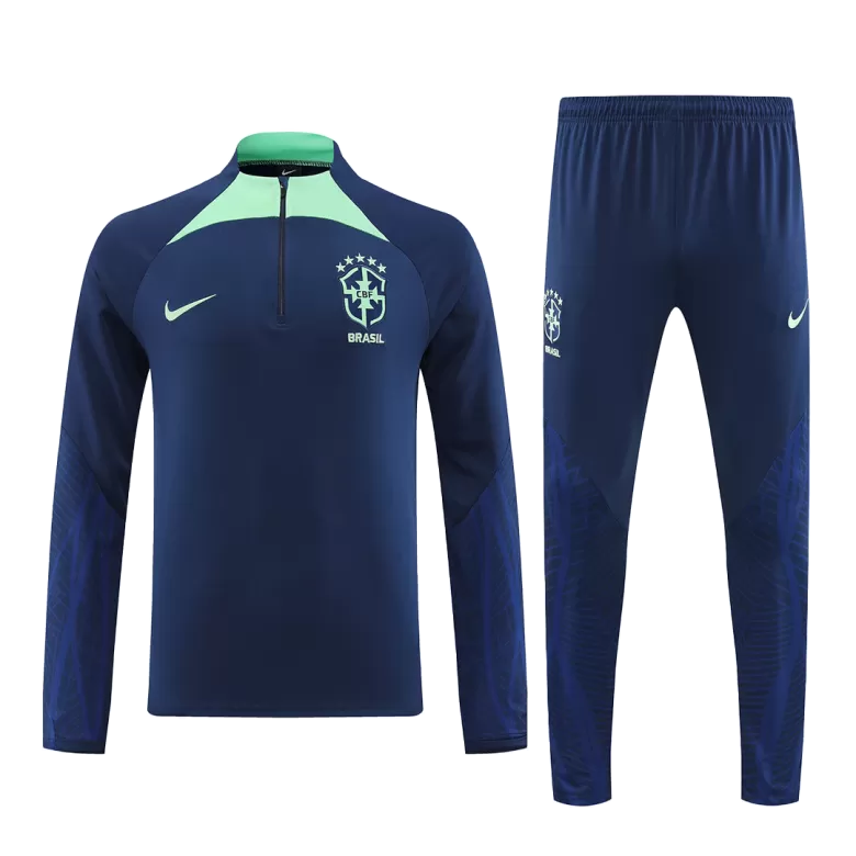 Conjunto Entrenamiento Brazil 2022 Hombre (Chándal de Media Cremallera + Pantalón) - camisetasfutbol